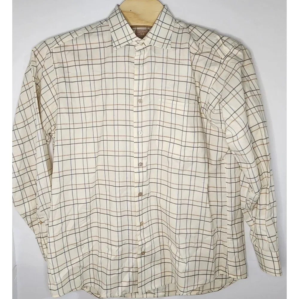 gitman gold dress shirts GITMAN GOLD {17/33} Dress Shirt Pinpoint Blue Point Collar NWT Made in USA
